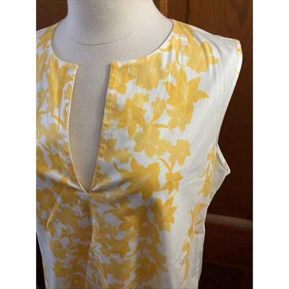 Sachin & Babi Lemon Ruffle Hem Dress Sz 12 Yellow White Lily Floral $195 - Picture 3 of 8